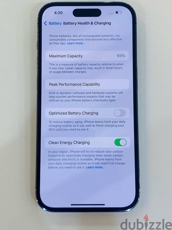 IPHONE 14 PRO 256GB Battery health 93% 3