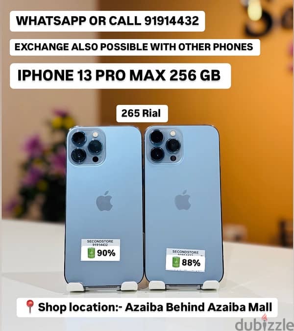 IPHONE 13 PRO 256 GB 94% & 88% battery helth 0