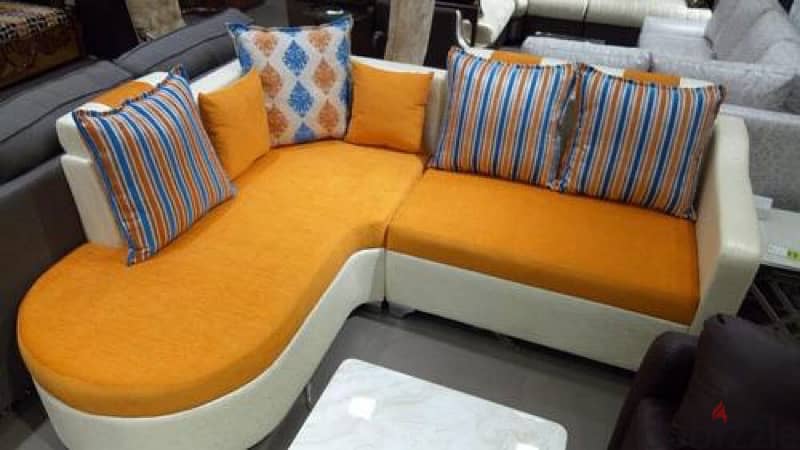 l shape sofa with bad 2