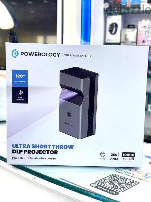 Powerology 4K Ultra Short Throw DLP Projector 2+16GB 0