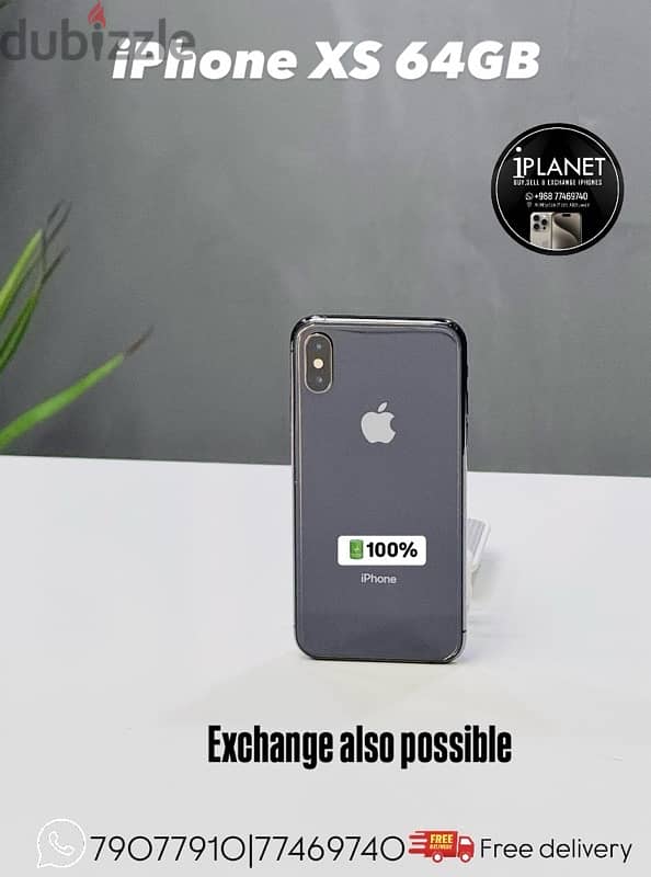 iPhone Xs 64GB battery 100% amazing condition nst 0