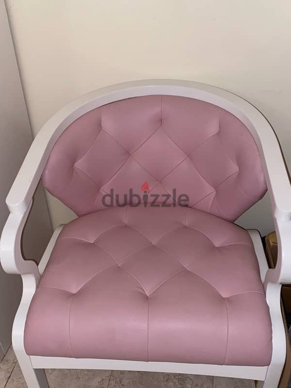 pink white chair 1