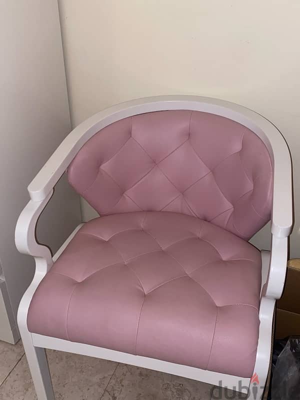 pink white chair 2