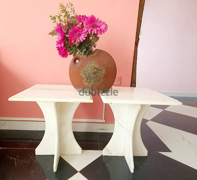 Marble tea tables (number of table 2) each price 16.5 1