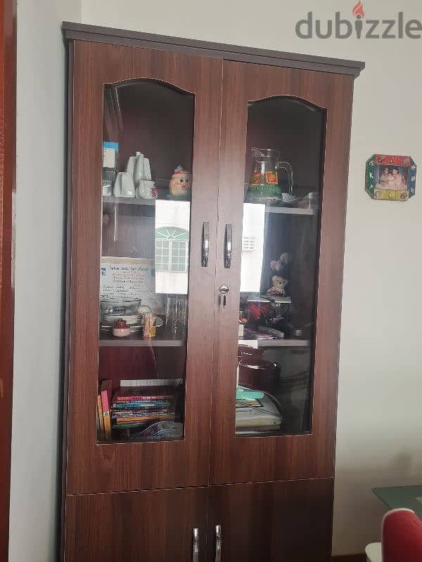 2 door wardrobe with glass 1