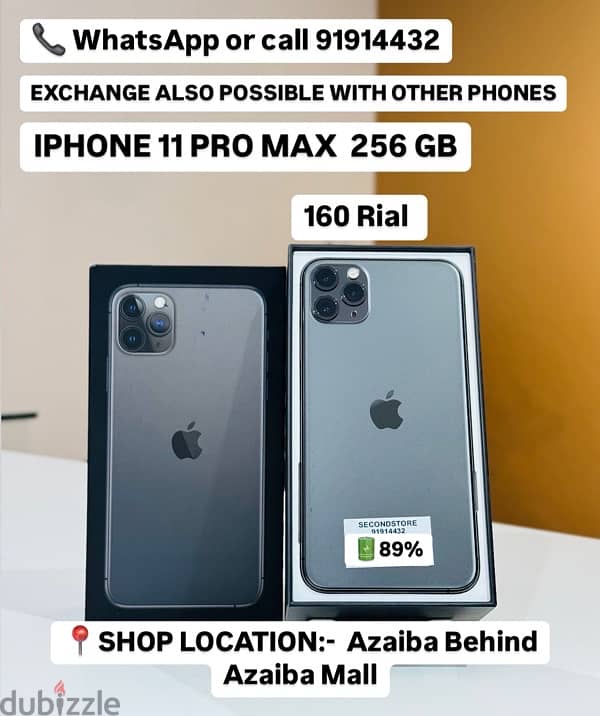 IPHONE 11 PRO MAX 256 GB 89% battery helth with box 0