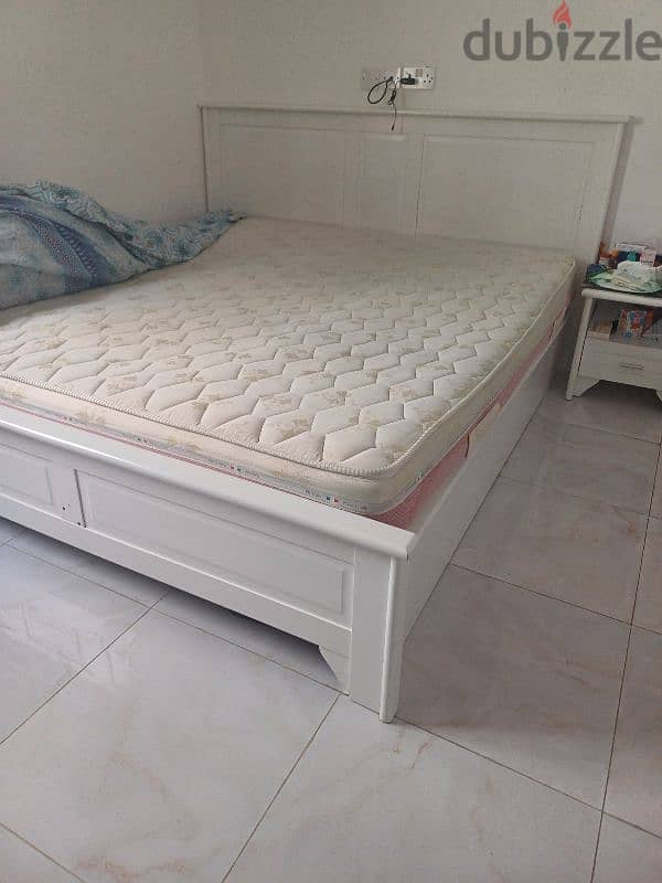 King size bed with 02 site table and matress 1