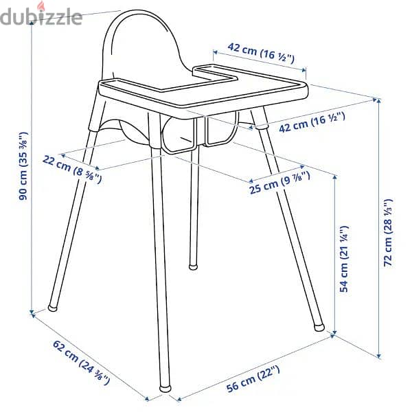 IKEA ANTILOP Highchair with tray, whitecolour 5