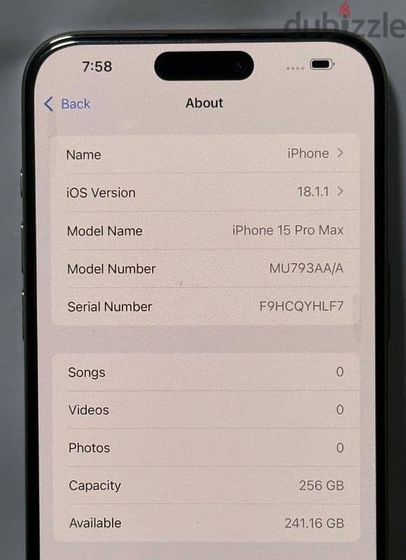 apple iphone 15 pro max 256GB 0