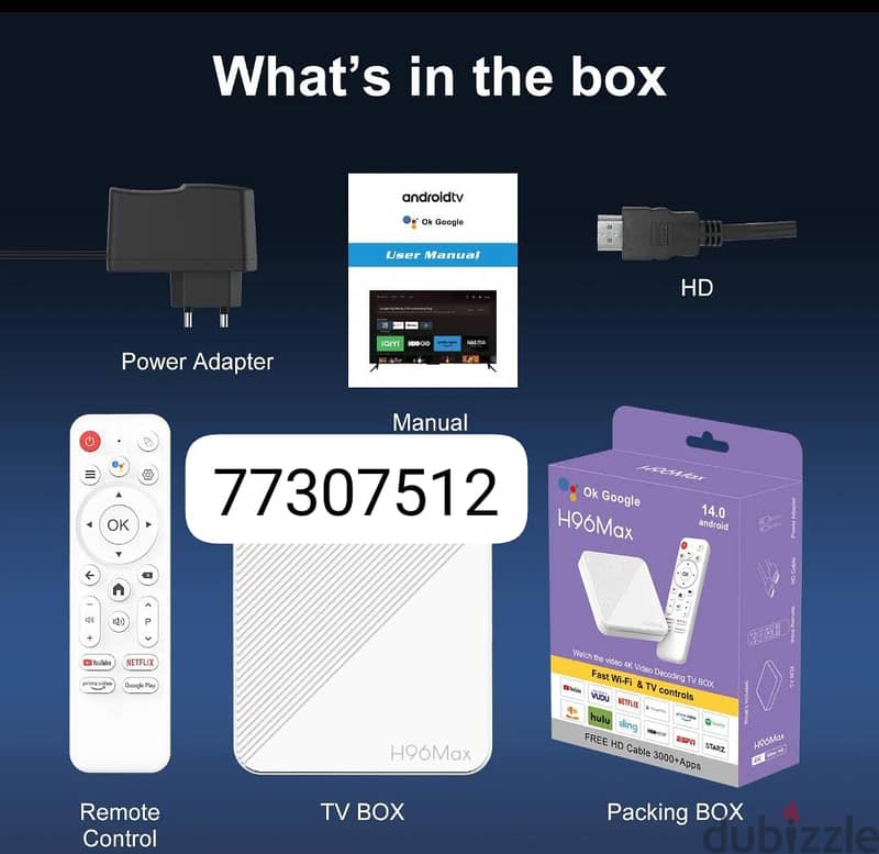 New wifi Tv Box with one year subscription. 1