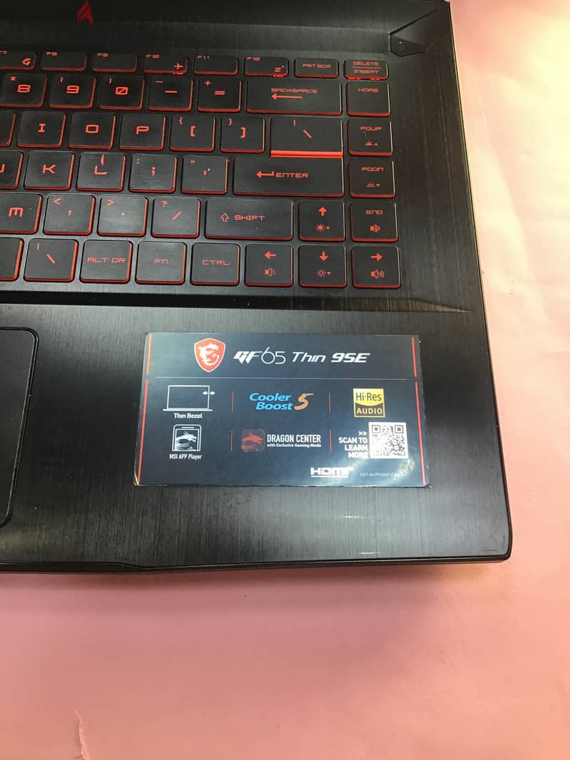 MSI GAMING LAPTOP GF65 THIN 9SE 6GB RTX - 2060 GRAPHICS CORE I7 9750H 1