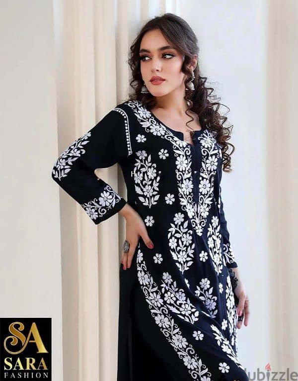 Latest Hand Made Designs Chikankari Kurtis and Palazzo 0