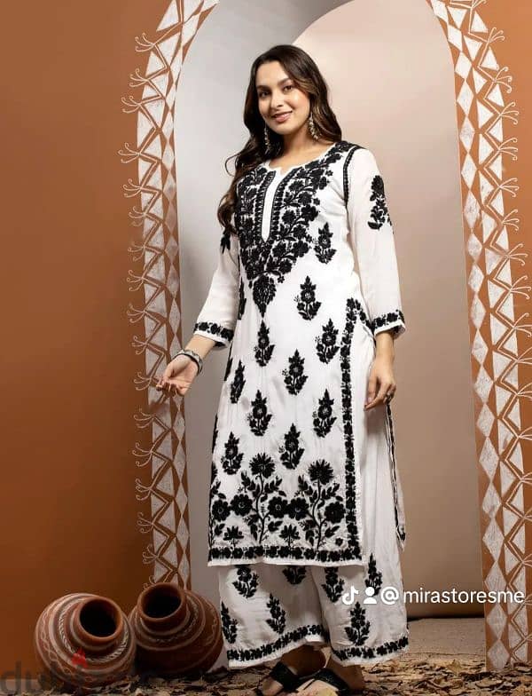 Latest Hand Made Designs Chikankari Kurtis and Palazzo 6