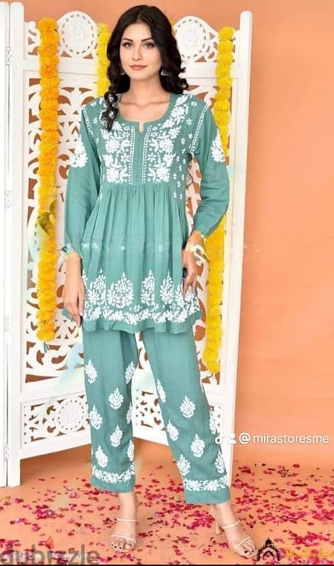 Latest Hand Made Designs Chikankari Kurtis and Palazzo 7