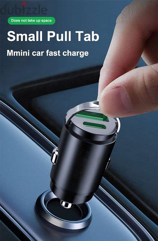 200W mini car charger fast charging for iPhone QC 3.0 mini PD 2