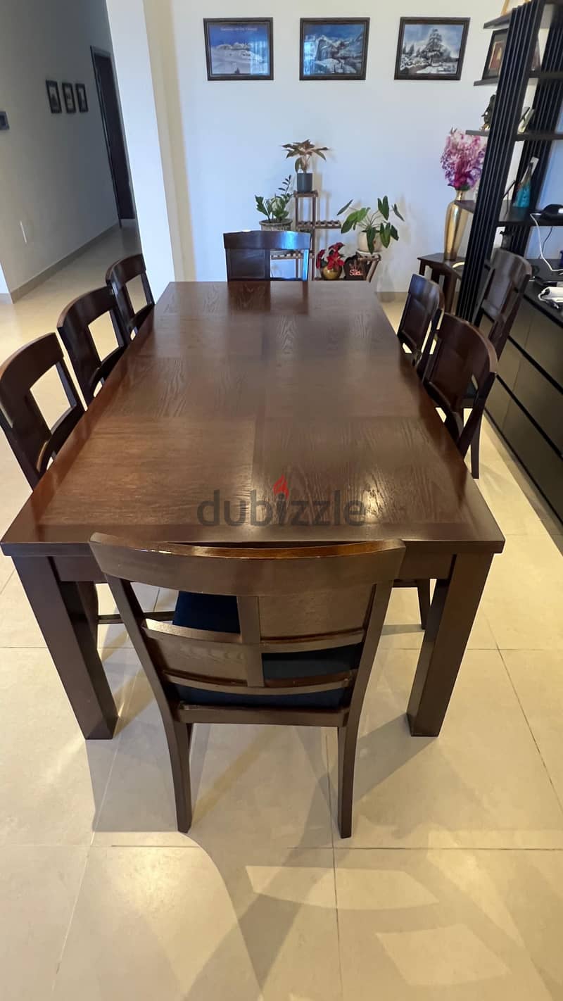 8 seater wooden dining table 0