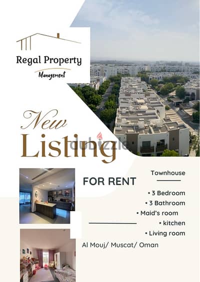 *Charming  3 bedrooms Townhouse for Rent in Al mouj Muscat