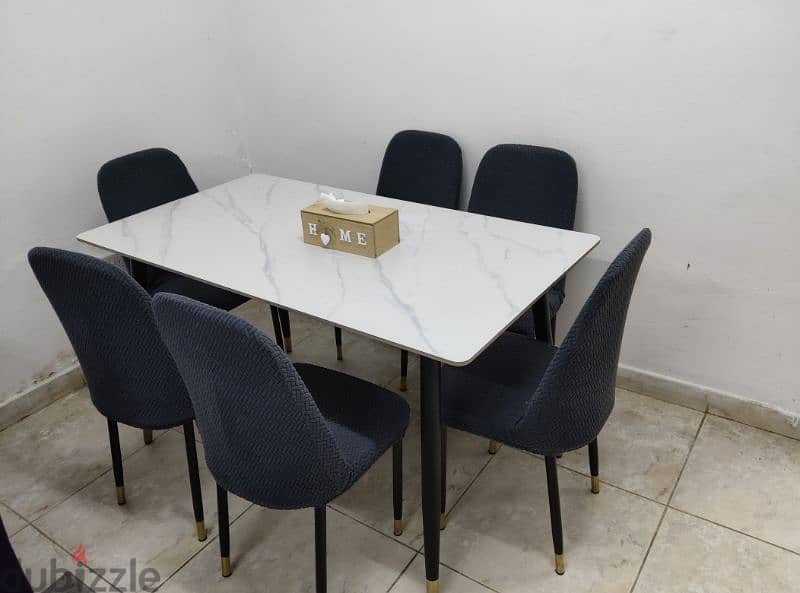 Dining Table with 6 chairs and seat cover 2