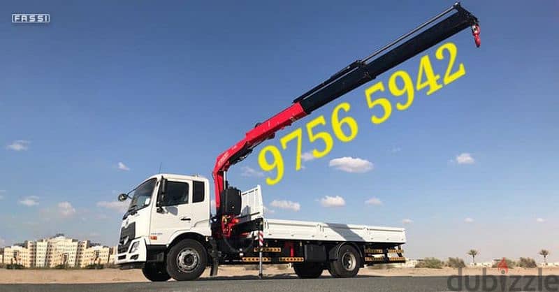 نقل شاحنة هياب کرین مع رافعة ونش للإيجار Hiab Truck With Crane Rent 0