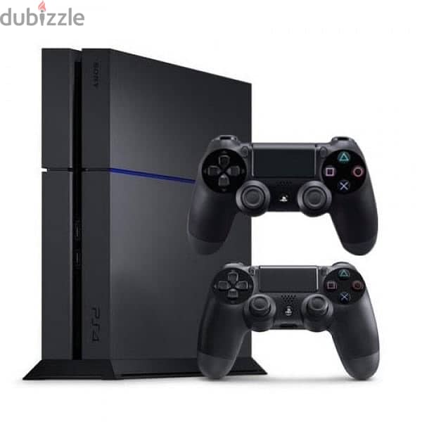 ps4 with 2 controllers and 2 games FIFA 24 and god of war 0