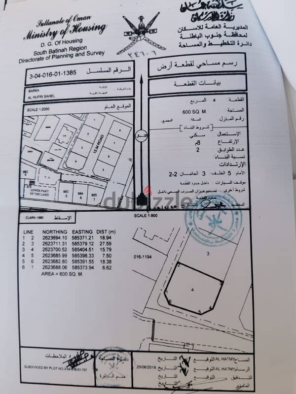 ارض سكني للبيع في ولاية بركا 0