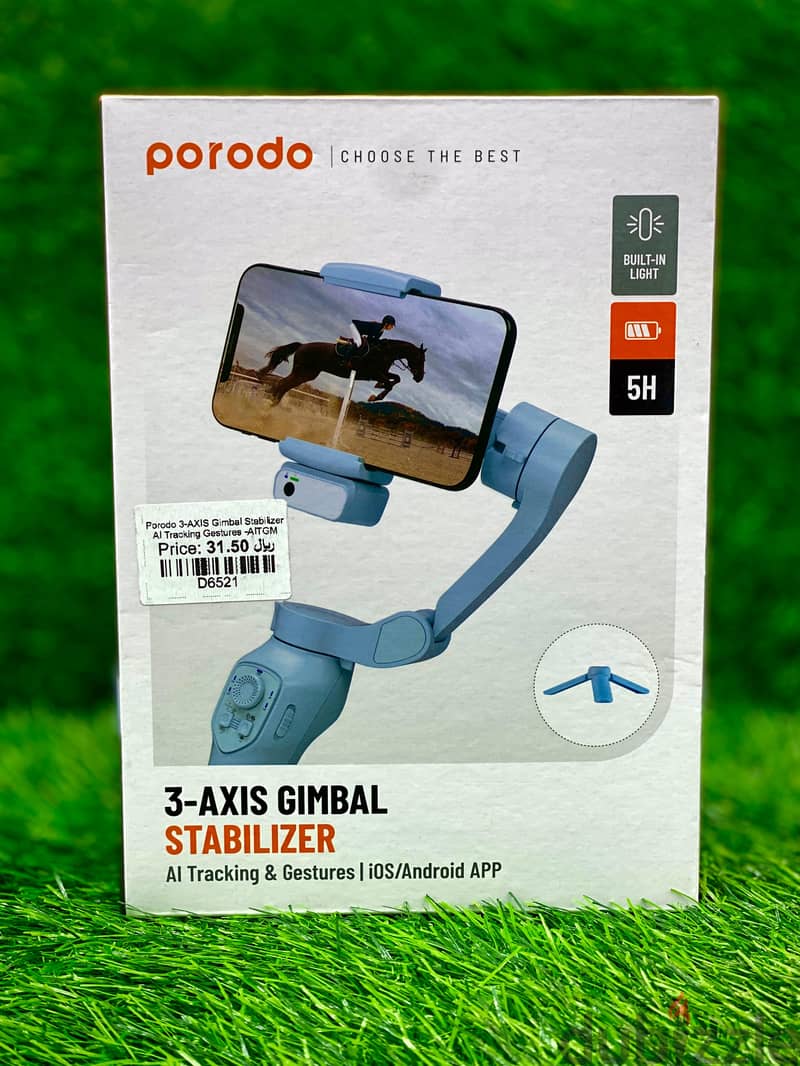 PORODO 3-AXIS GIMBAL STABILIZER AI TRACKING & GESTURES 0