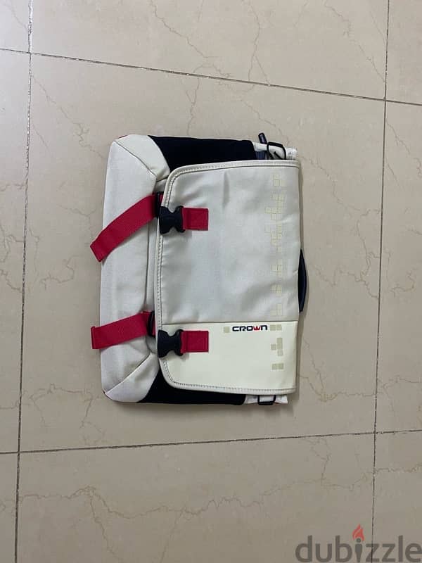 White and Red color laptop bag 0