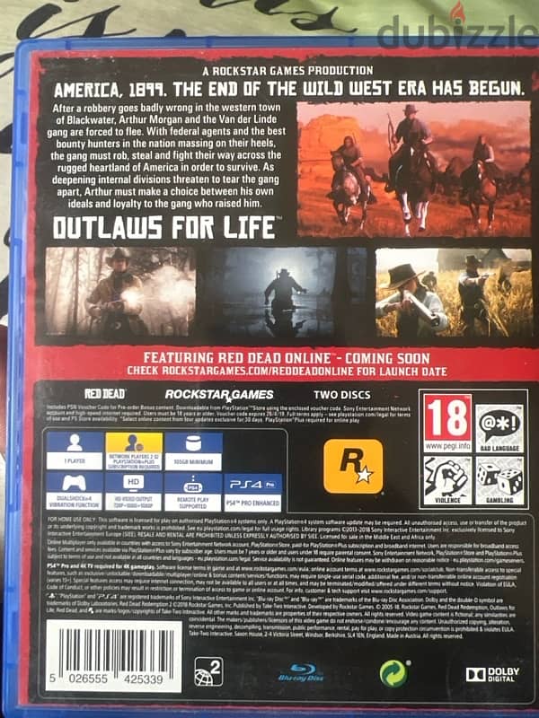 Red dead redemption 2 - Sony ps4 game for sale 3