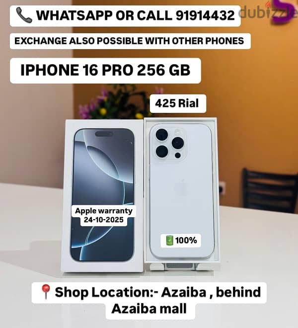 IPHONE 16 PRO 256 GB Apple warranty 24-10-2025 0