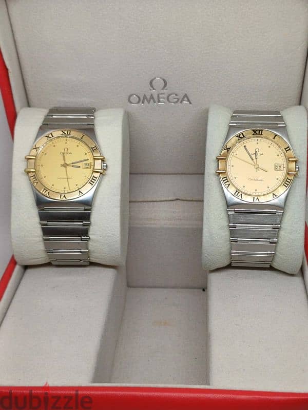 ساعتين اوميغا ستيل /ذهب two omega watch gold/steel 0