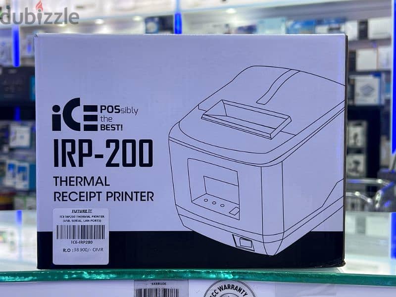 Ice IRP200 Thermal Receipt Printer, USB + Serial + LAN Interfaces, 0