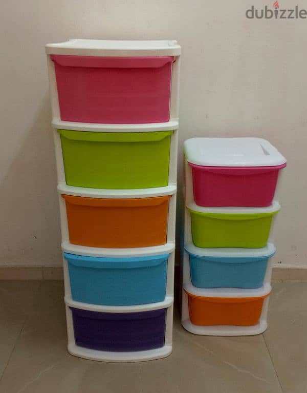 kids multi color Plastic drawers 0