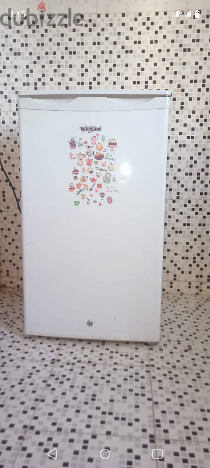 Refrigerator Single door whirlpool 22.000 rials. Size 85x50cm. 72722285 0