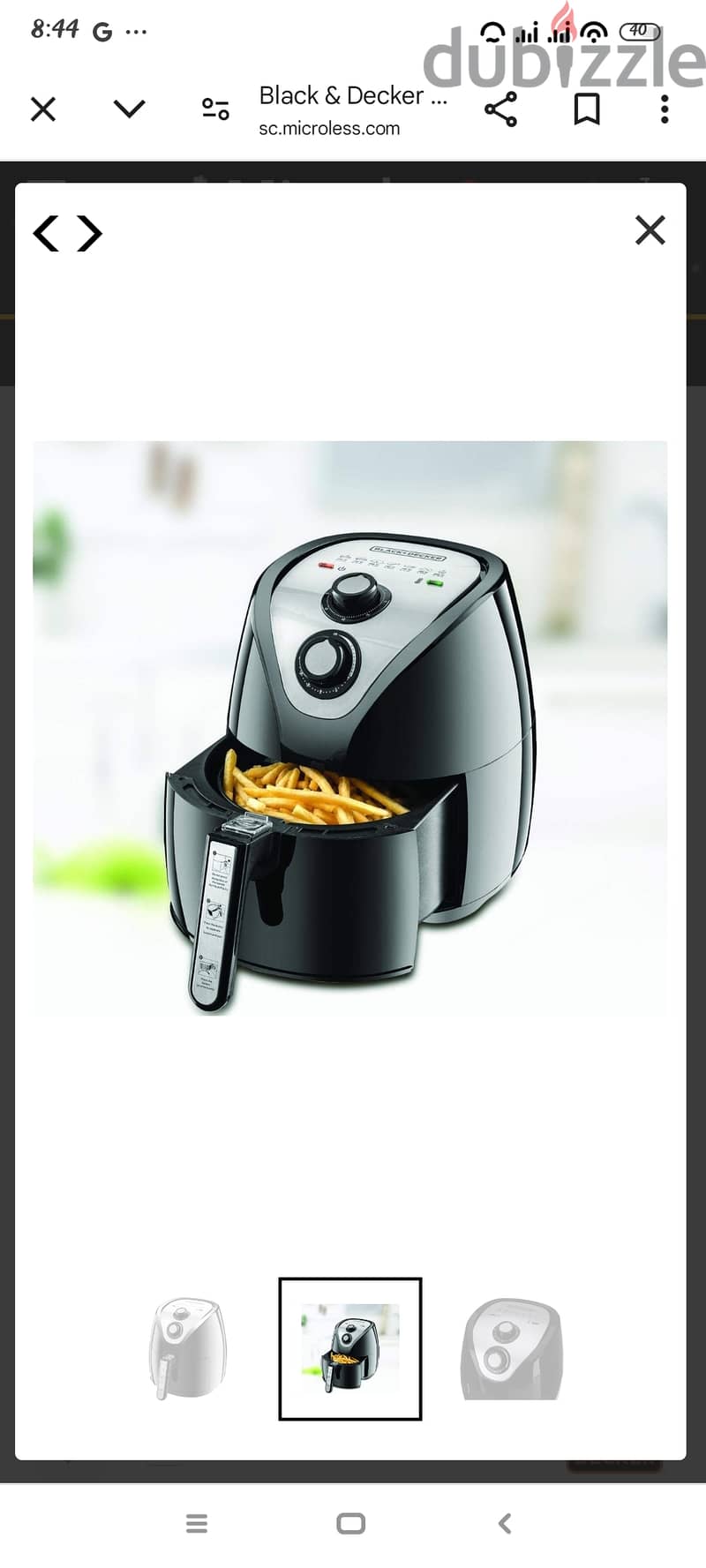 black &decker air fryer 2.5 litter  price 18 omr 2