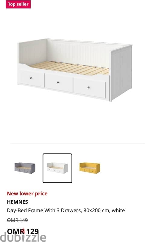 Ikea hemnes day bed with 3 drawers 0