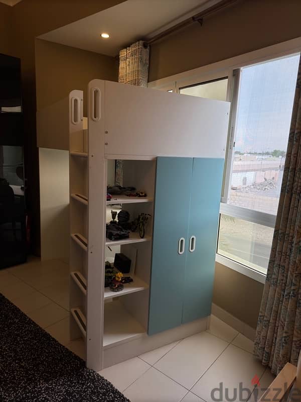 KIDS LOFT BED WITH DESK AND WARDROBE 3