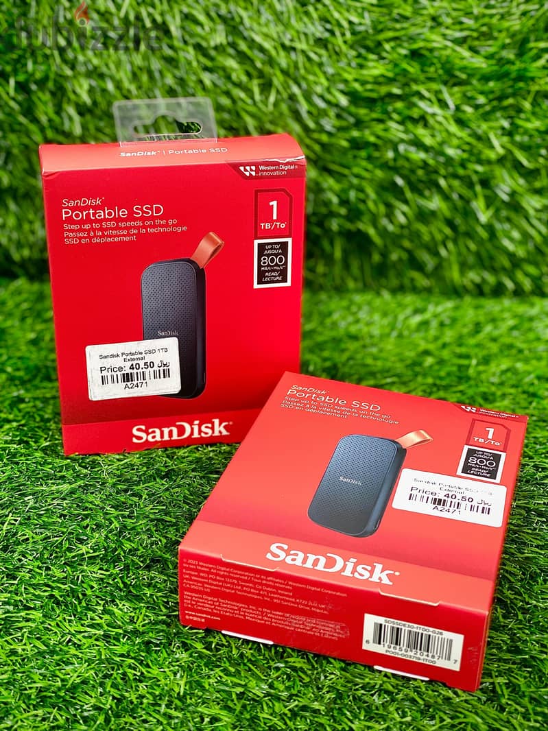 PORTABLE EXTERNAL SSD SanDisK 1TB STORAGE UPTO 800MB/s SPEED 0