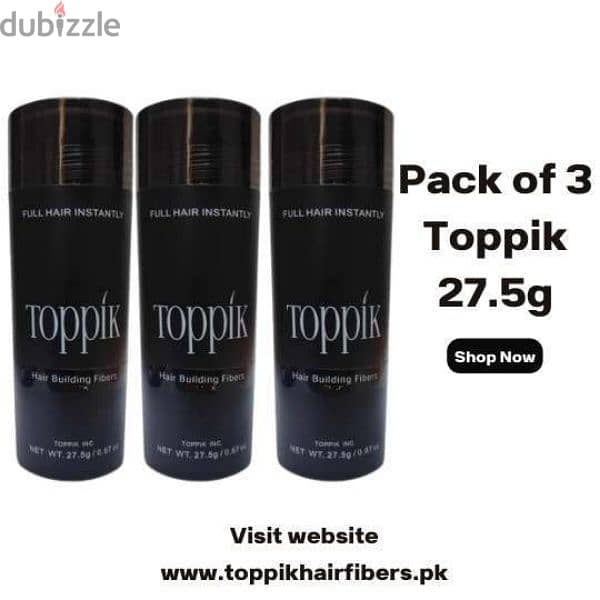 Toppik Hair Fiber Made in USA 27.5g Black Color 0