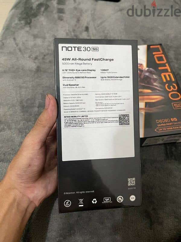 Infinix note 30 5g with box new not used serious buyers only 3