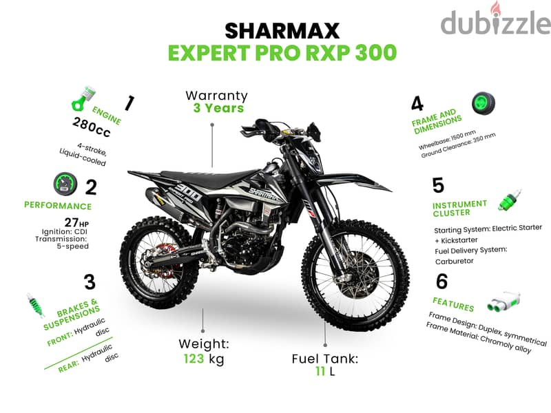 SHARMAX Expert Pro 300 (enduro, dirt bike اندورو، دراجات الطرق الوعرة) 4