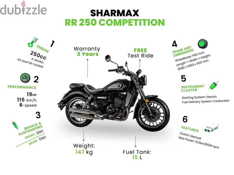 SHARMAX RR 250 Competition WITH WARRANTY (road bike كروزر بايك) 4