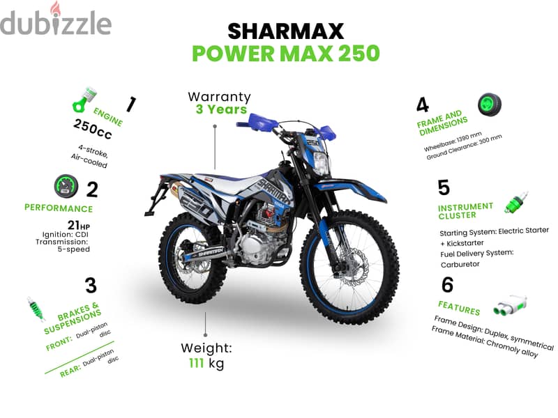 SHARMAX Power Max 250 (enduro, dirt bike اندورو، دراجات الطرق الوعرة) 4