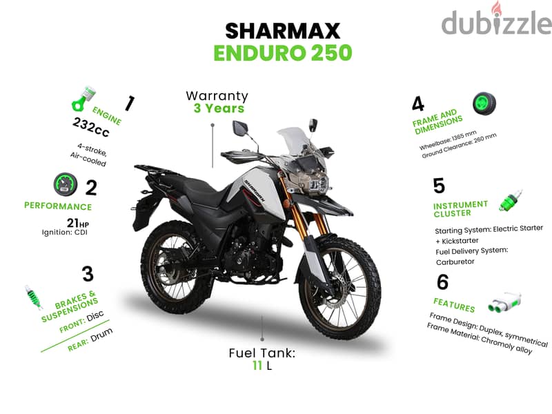 SHARMAX Enduro Travel 250 WITH WARRANTY (enduro, دراجة ترحال, اندورو) 4