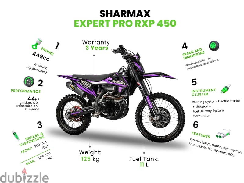 SHARMAX Expert Pro RXP 450 WITH WARRANTY (enduro اندورو) 3