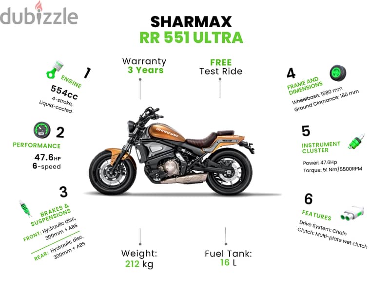 SHARMAX RR 551 Ultra WITH WARRANTY (cruiser bike, كروزر بايك) 3