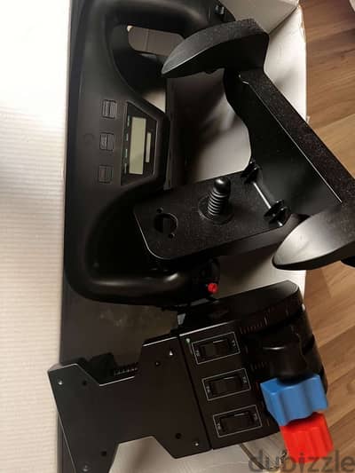 Logitech flight yoke system with rudder pedals