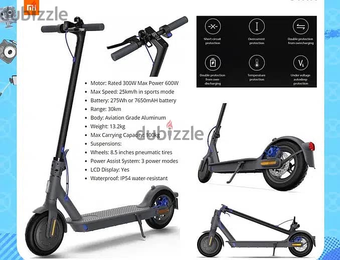 Original MI ELECTRIC SCOOTER 3 BLACKCOLOR سكوتر كهربائي من شركه شاومي 4