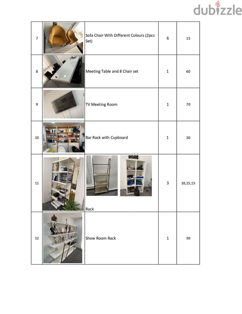 Office Used furniture and items 1