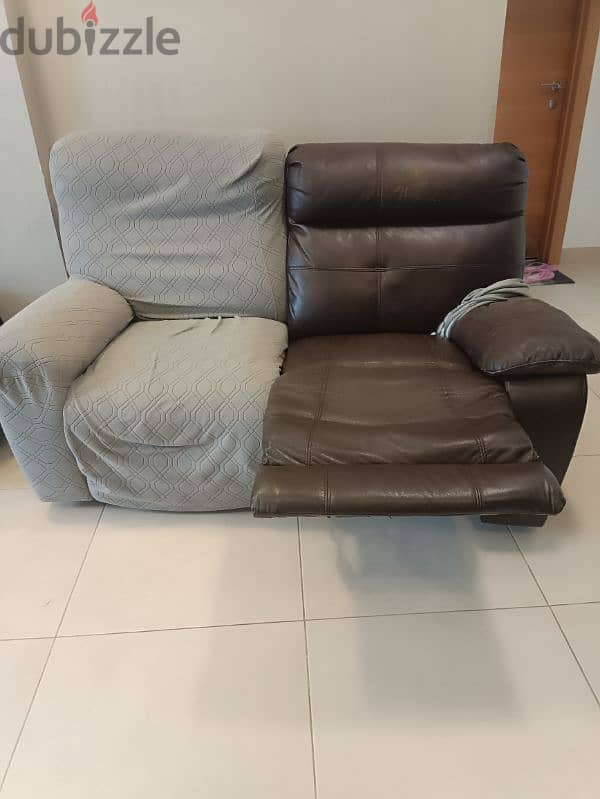 Recliner leather sofa 2 seater reasonable price 0