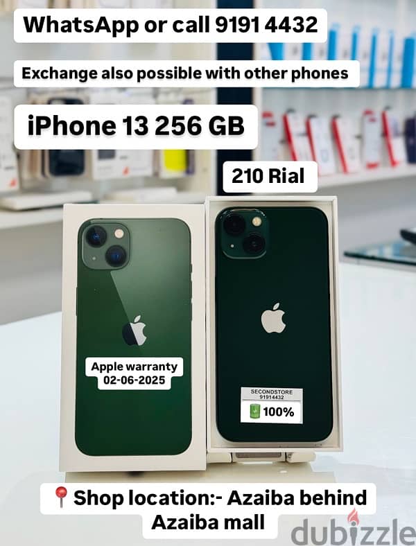 iPhone 13 256 GB Apple warranty 02-06-2025 0